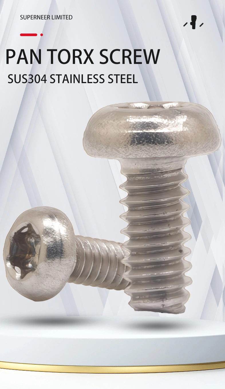 2-56 x 3/16" Pan Head Torx Machine Screw SUS304 Stainless Steel Inox