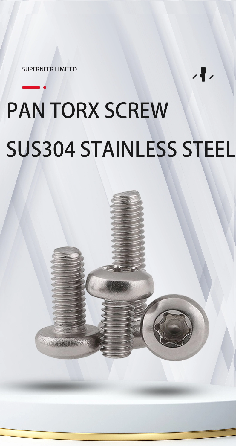 8-32 x 5/16" Pan Head Torx Machine Screw SUS304 Stainless Steel Inox