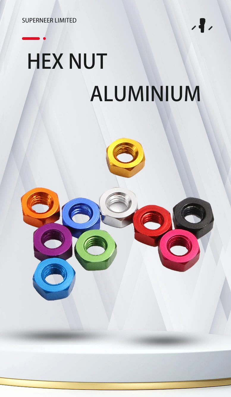M5 Aluminium Hex Nut Anodized Color
