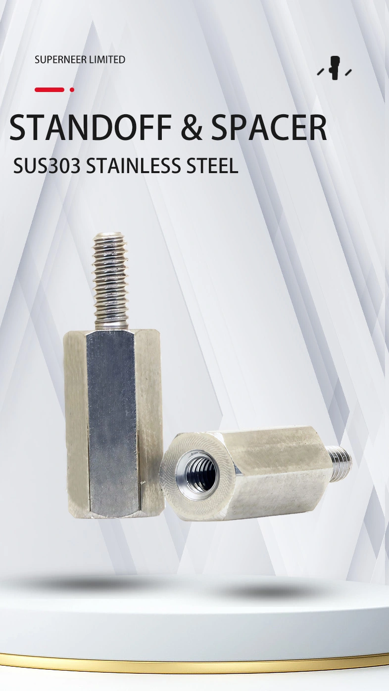 2-56 x 13/32" Standoff Screw with 7/32" Outer Thread Length SUS303 Stainless Steel Inox Hex Male Female Spacers 