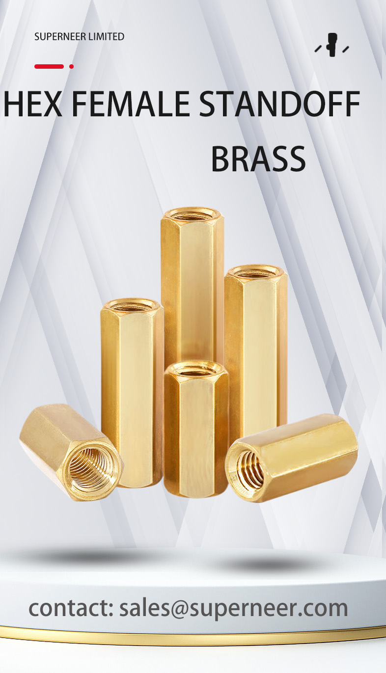 4-40 x 7/16" Hex Female Female Standoff Spacer Brass