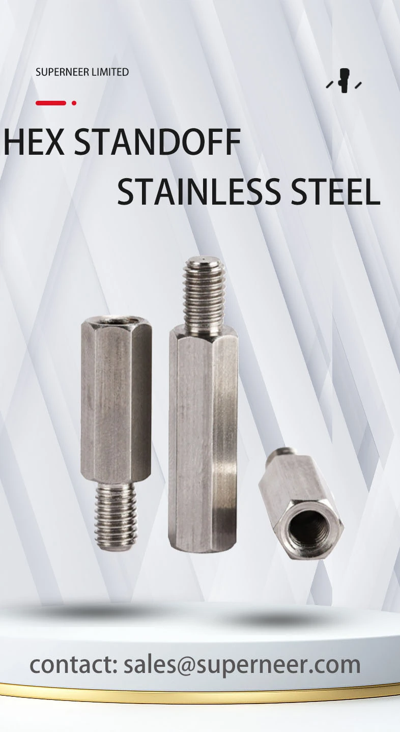 2-56 x 13/32" Standoff Screw with 7/32" Outer Thread Length SUS303 Stainless Steel Inox Hex Male Female Spacers 