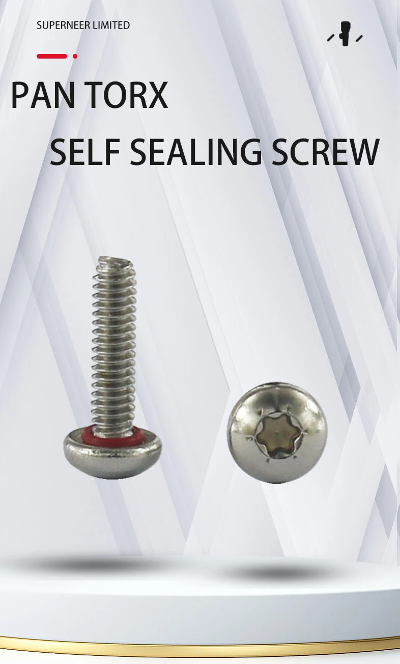 M2 x 12 mm Self Sealing Screw Pan Torx Head  SUS304 Stainless Steel Waterproof Screws