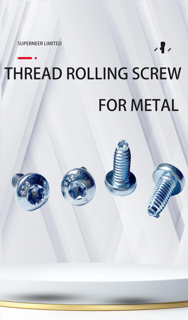 M6 × 8mm Pan Head Torx Thread Rolling Screws for Metal Steel Blue Zinc Plated