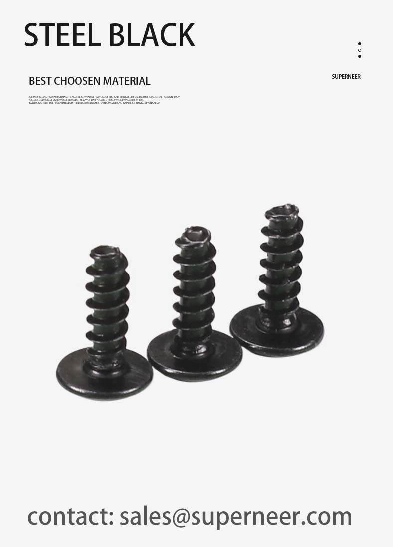 #6-20 x 1/4" Phillips Truss Head Self Tapping Screws Steel Black Zinc Plated