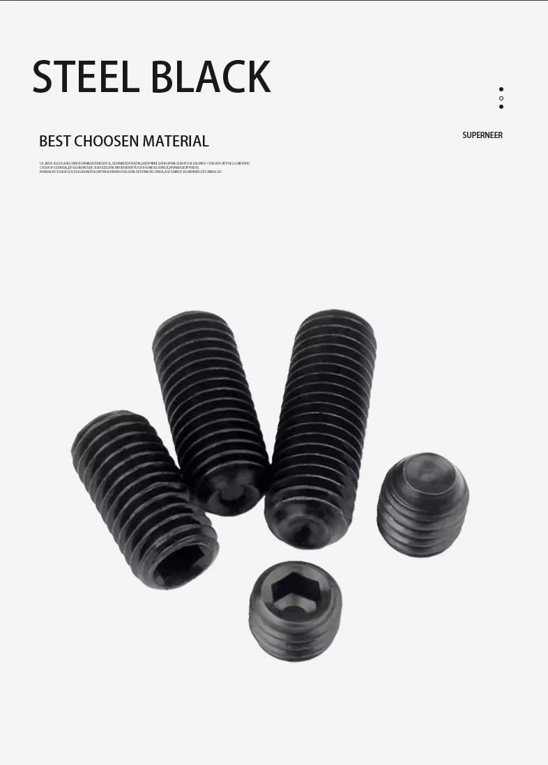 M2 x 5mm Socket Cup Point Set Screws Steel Black DIN916