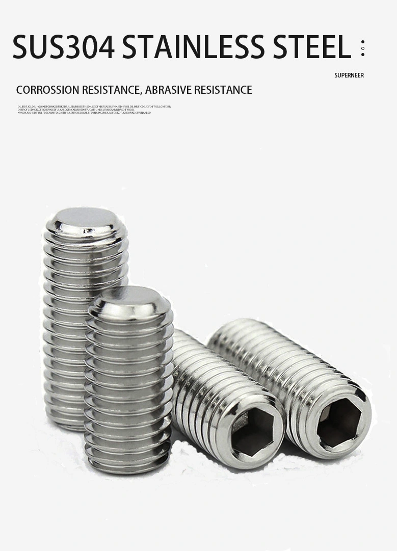 M3 x 10mm Socket Cup Point Set Screws SUS304 Stainless Steel Inox DIN916