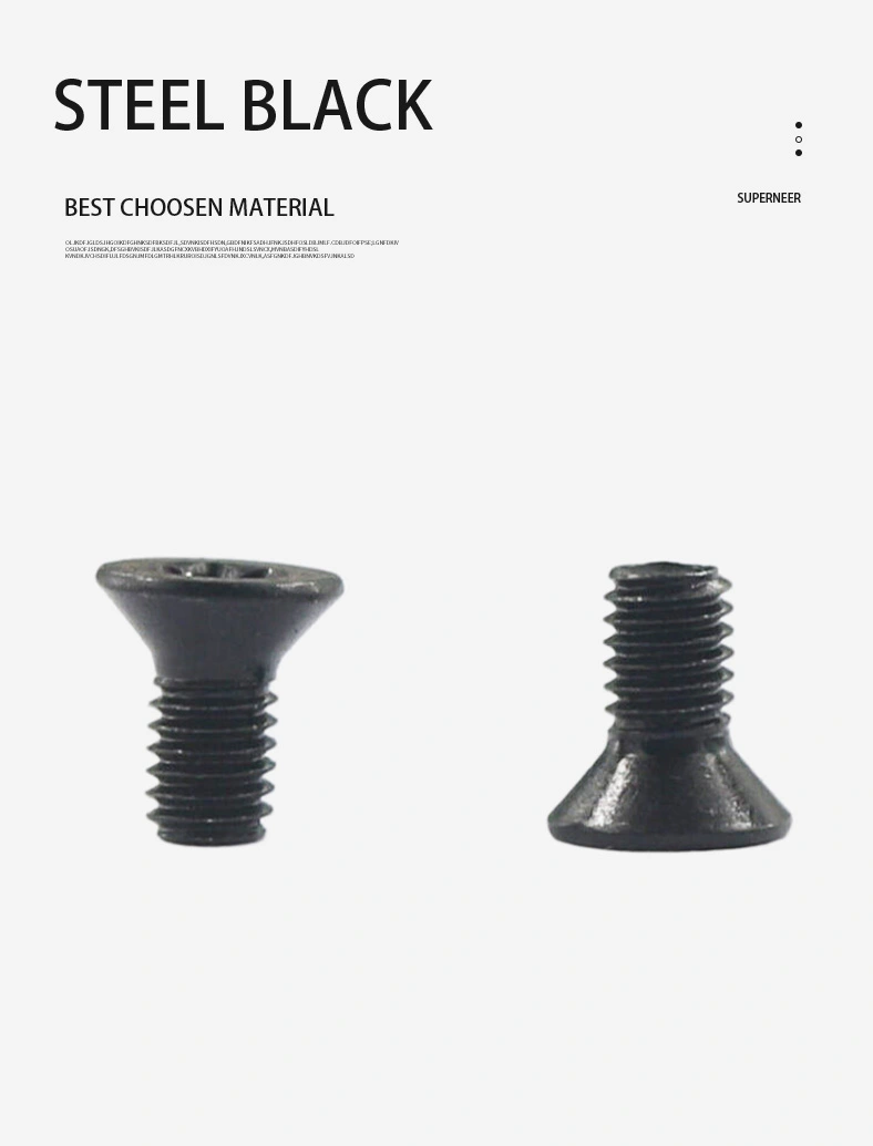 M3 x 6 mm Flat Head 82° Torx Machine Screw Steel Black