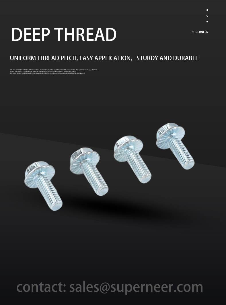 10-32 x 3/8" Indented Hex Washer Serrated Head Phillips Machine Screw Steel Blue Zinc Plated