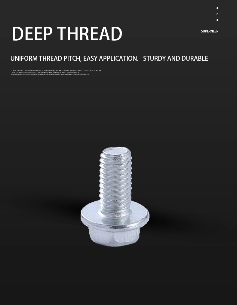 6-32 x 7/16“ Indented Hex Washer Head Phillips Machine Screw Steel Blue Zinc Plated