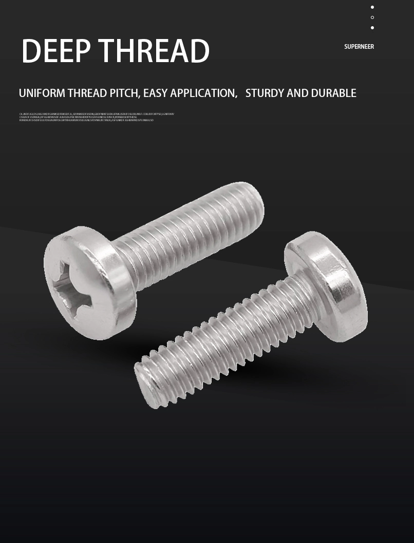 3-48 x 7/16"  Pan Head Phillips Machine Screw SUS304 Stainless Steel Inox ANSI/ASME B18.6.3