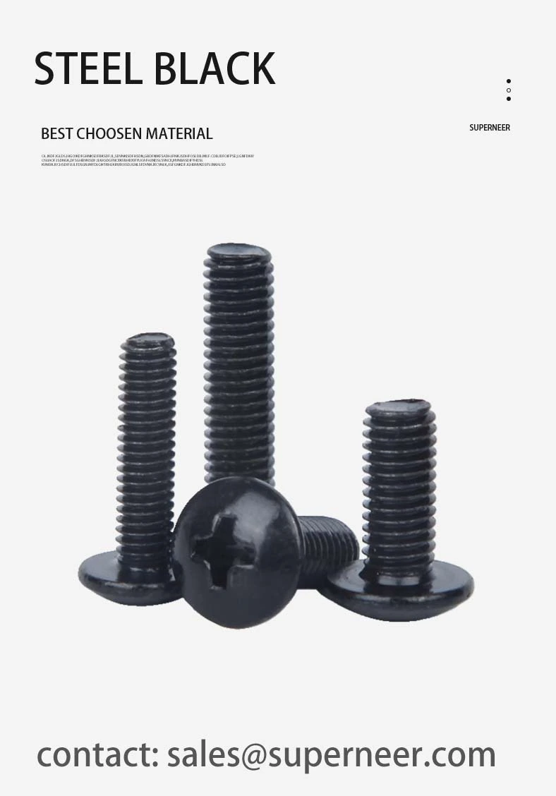 M5 x 12 mm Truss Head Phillips Machine Screw Steel Black JIS B 1111