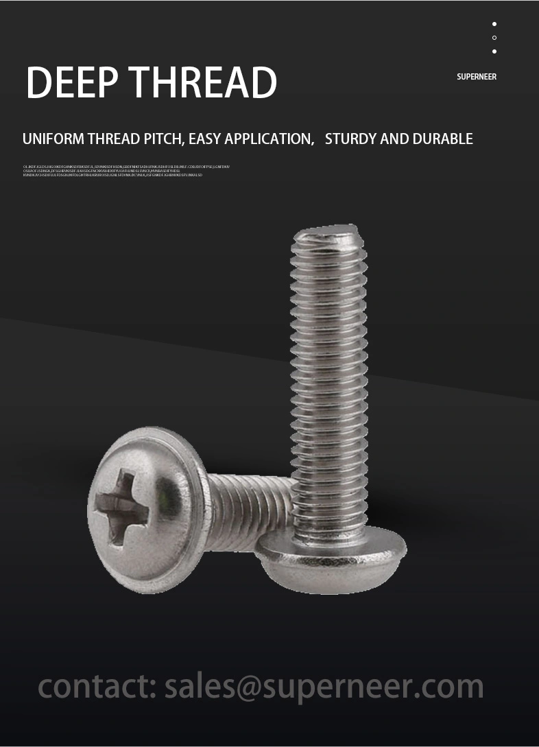 8-32 x 7/16"  Pan Washer Head Phillips Machine Screws SUS304 Stainless Steel Inox