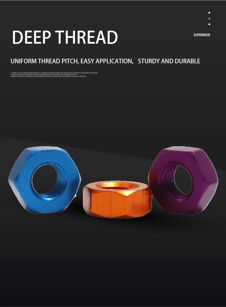 M5 Aluminium Hex Nut Anodized Color
