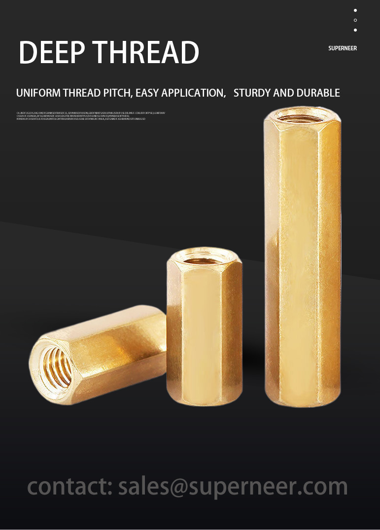 4-40 x 7/16" Hex Female Female Standoff Spacer Brass