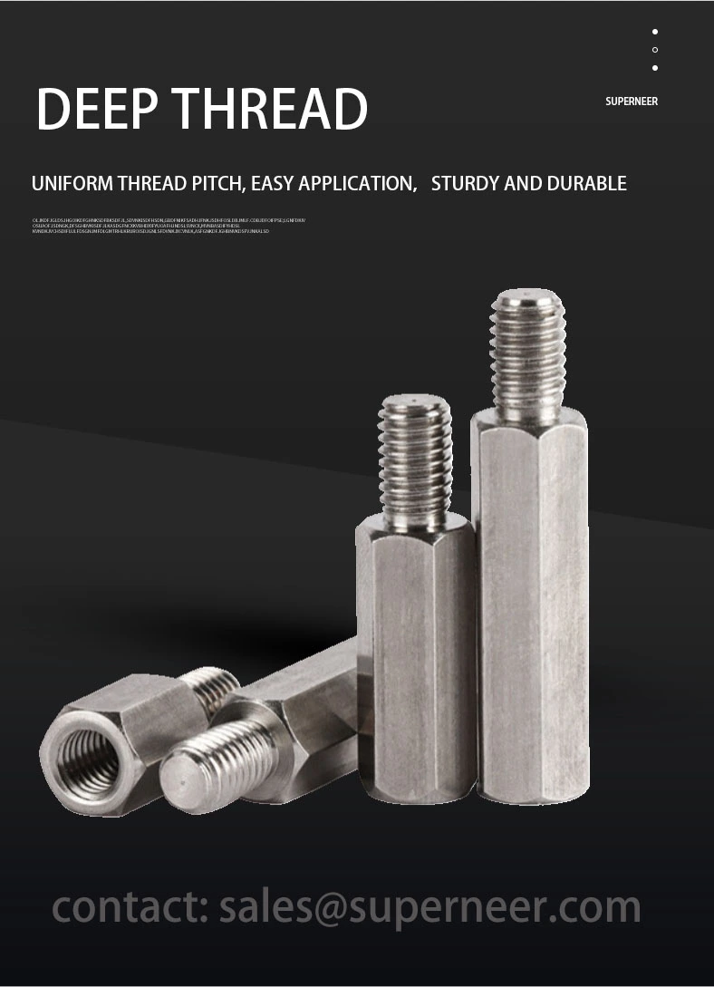 2-56 x 13/32" Standoff Screw with 7/32" Outer Thread Length SUS303 Stainless Steel Inox Hex Male Female Spacers 