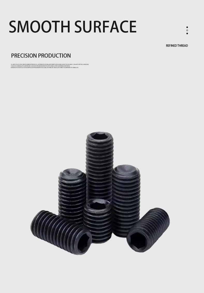 M2.5 x 6mm Socket Cup Point Set Screws Steel Black DIN916