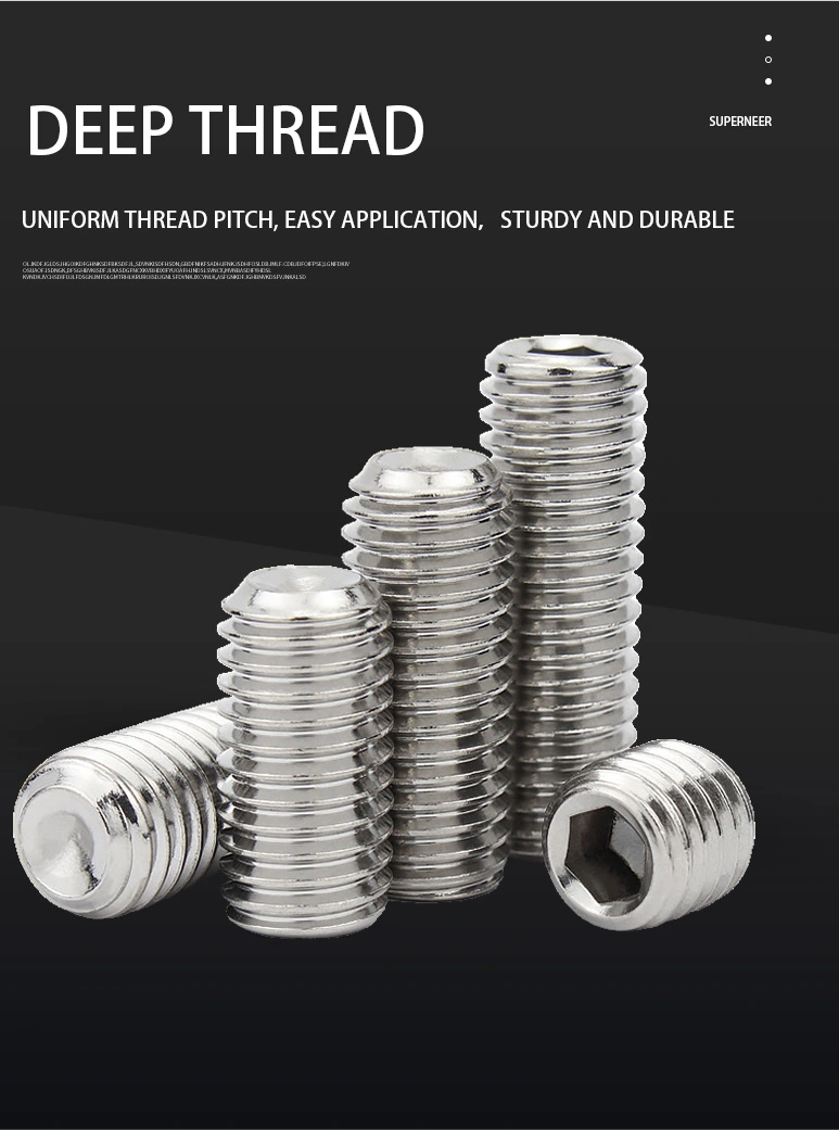 M3 x 14mm Socket Cup Point Set Screws SUS304 Stainless Steel Inox DIN916