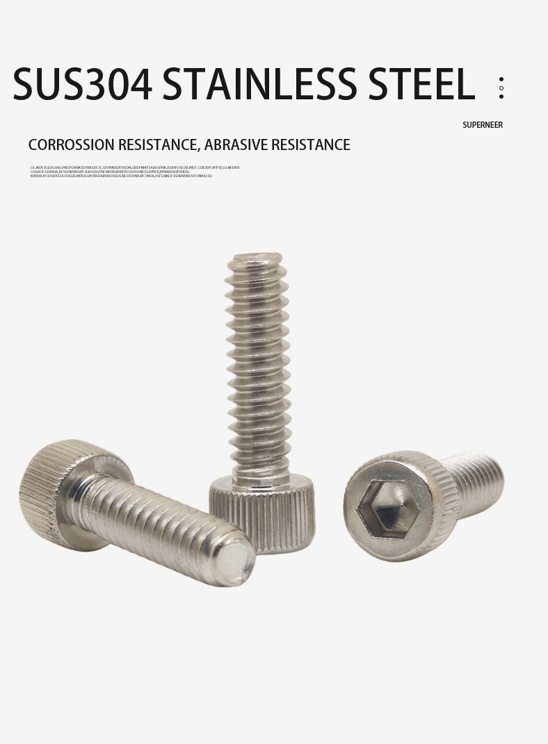 6-32 x 5/16" Knurled Socket Head Screw SUS304 Stainless Steel