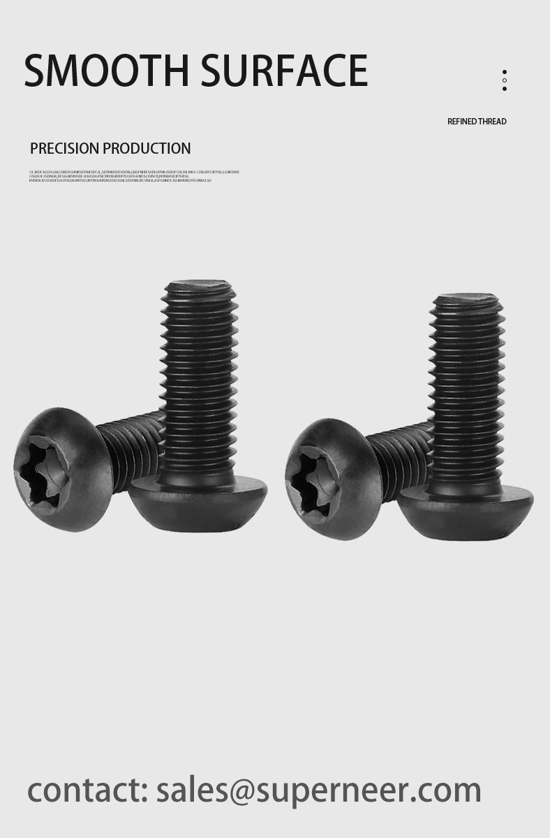 2-56 x 1/8" Button Head Torx Machine Screw Steel Black 