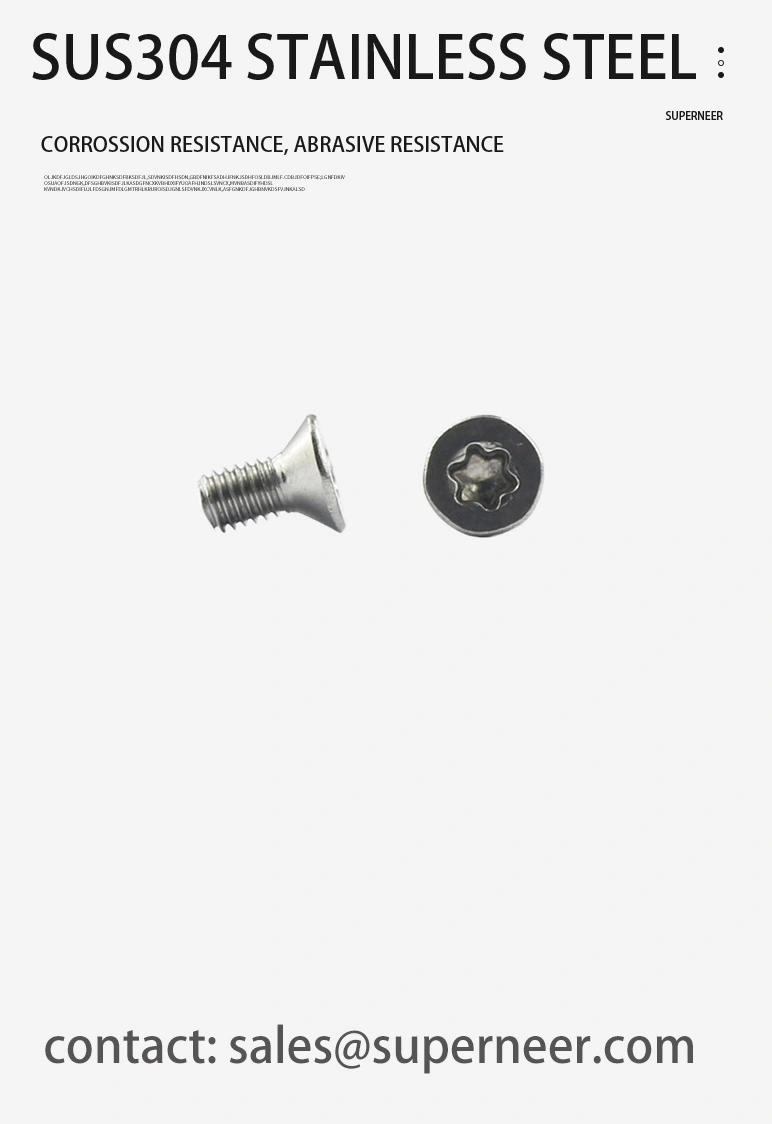 #2-56 x 7/16" Flat Head 82° Torx Machine Screw SUS304 Stainless Steel