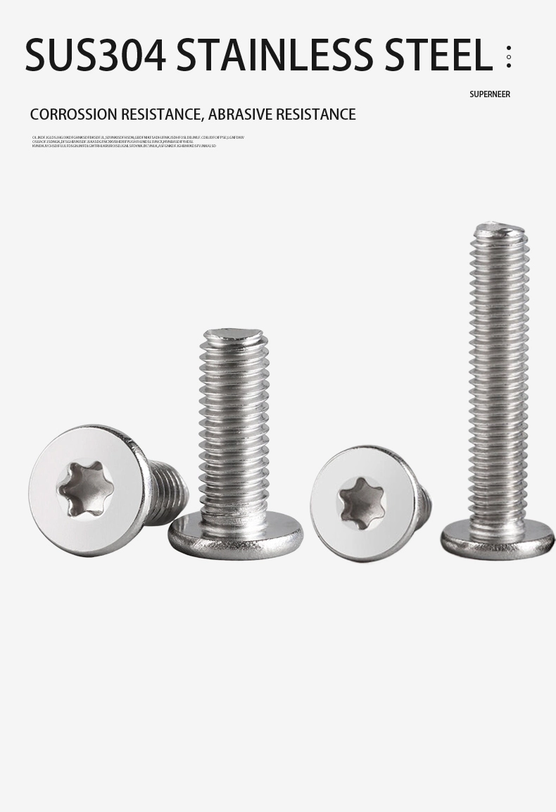 M2 x 2.5mm Flat Head Torx Machine Screw SUS304 Stainless Steel