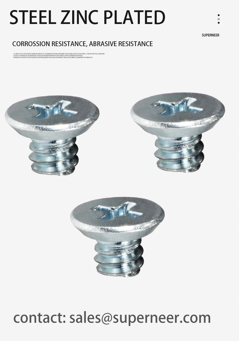 10-32 x 1/4" Flat Head Undercut Phillips Machine Screw Steel Blue Zinc Plated