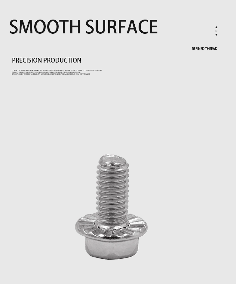 8-32 x 1/2" Indented Hex Washer Serrated Head Phillips Machine Screw SUS304 Stainless Steel Inox