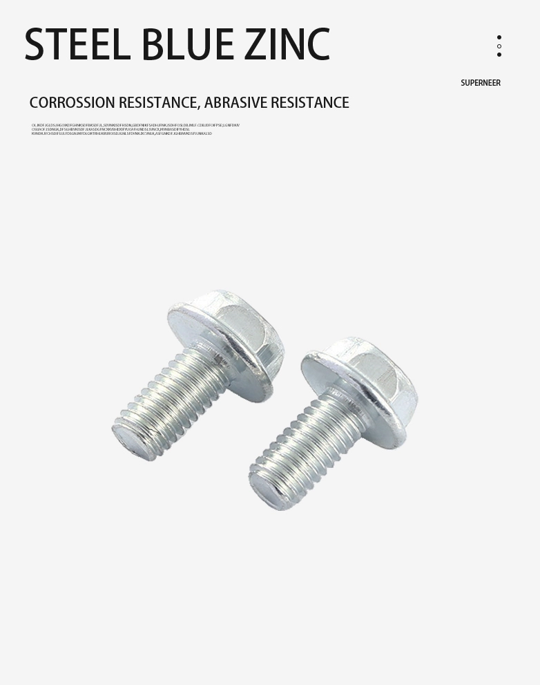 8-32 x 7/16&ldquo; Indented Hex Washer Head Phillips Machine Screw Steel Blue Zinc Plated