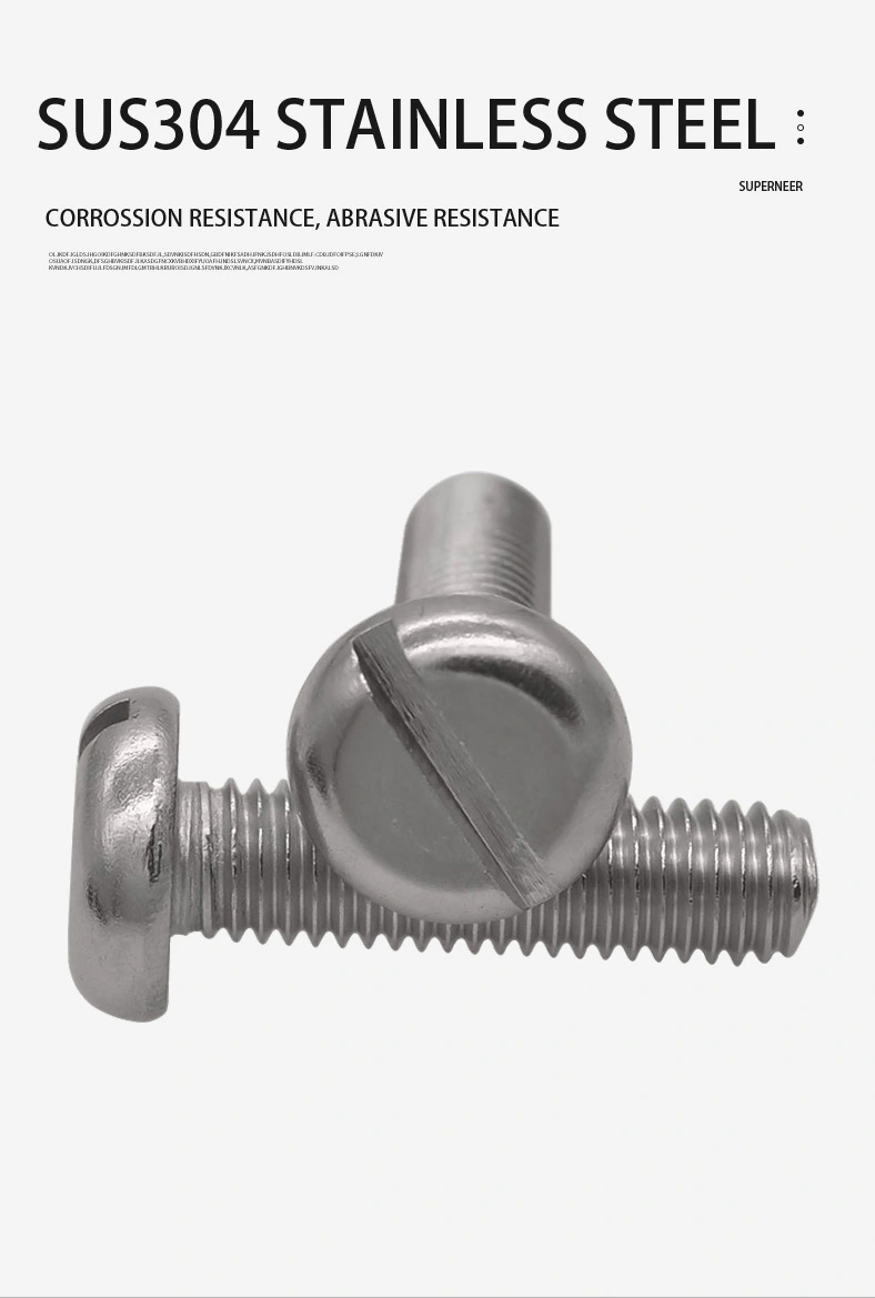 M3.5 x 4 mm  Pan Head Slotted Machine Screw SUS304 Stainless Steel Inox DIN 85