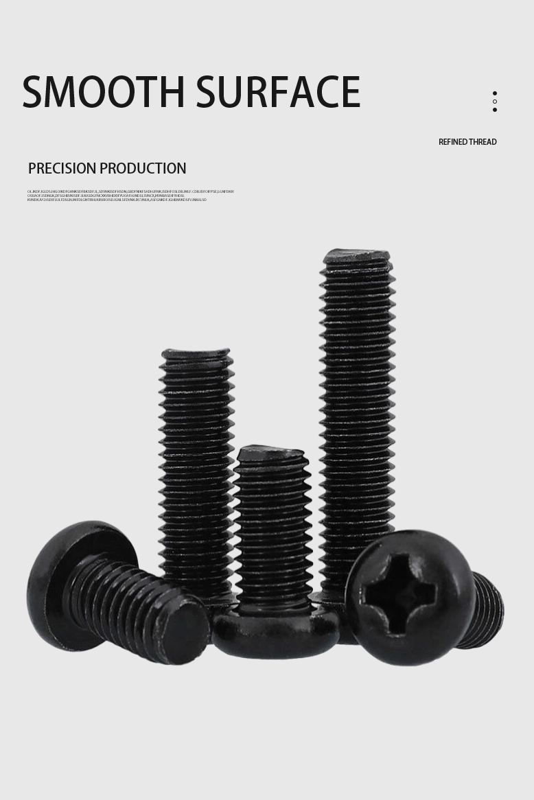 10-32 x 5/16" Pan Head Phillips Machine Screw Steel Black ANSI/ASME B18.6.3
