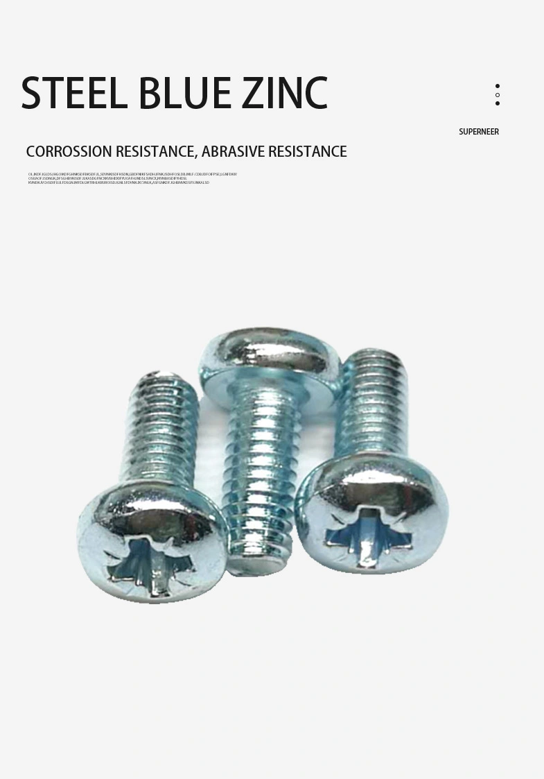 M6 x 16 mm Pan Head Pozi Machine Screw Steel Blue Zinc Plated ISO 7045