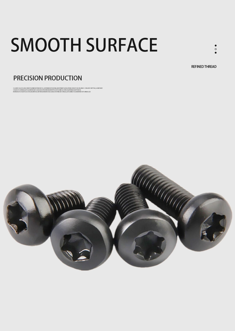 M6 x 12 mm Pan Head Torx Machine Screw Steel Black ISO 14583