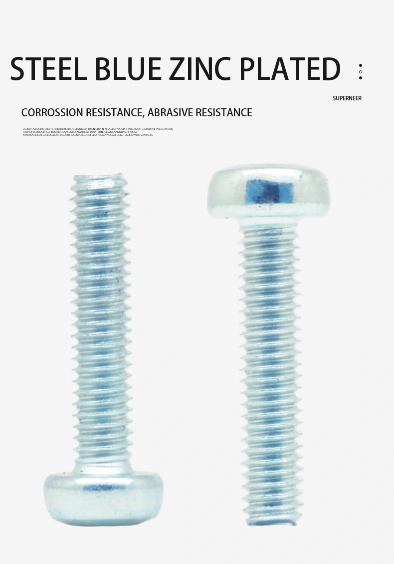 M2.5 x 12 mm Pan Head Torx Machine Screw Steel Blue Zinc Plated ISO 14583