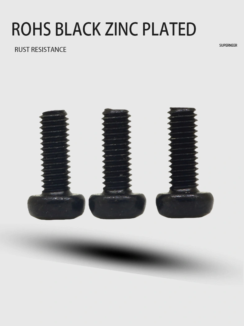 M3 x 8 mm Pan Head Torx Machine Screw Steel Black ISO 14583