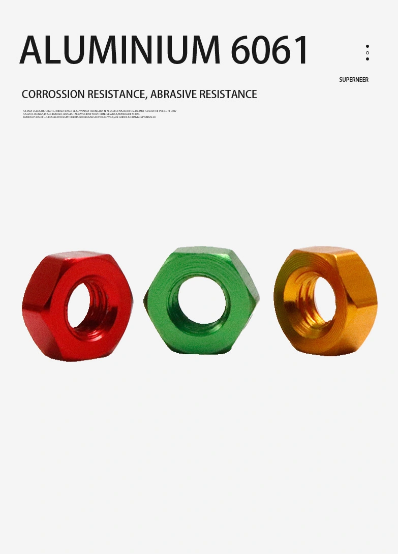 M5 Aluminium Hex Nut Anodized Color
