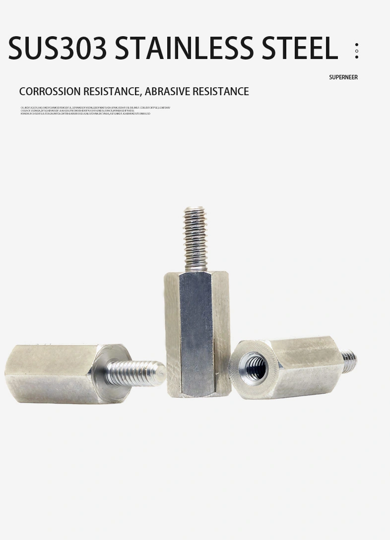 2-56 x 13/32" Standoff Screw with 7/32" Outer Thread Length SUS303 Stainless Steel Inox Hex Male Female Spacers 