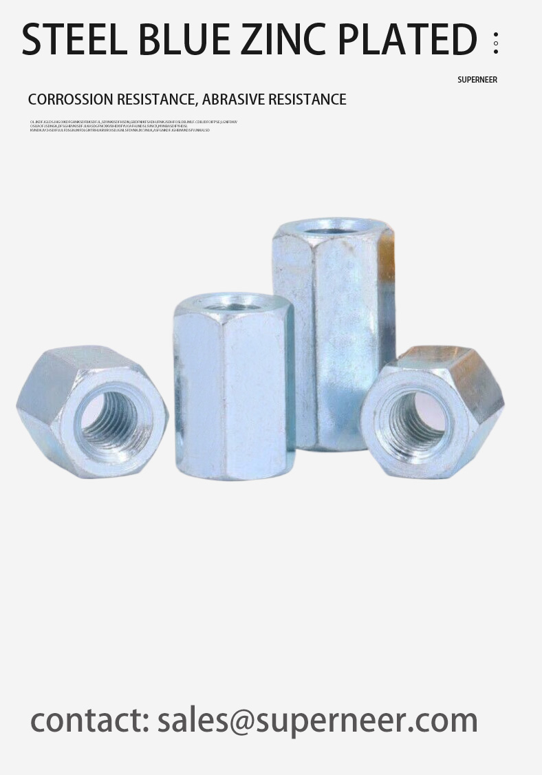 2-56 x 3/4" Hex Female Spacers Steel Blue Zinc Plated Stand Off 