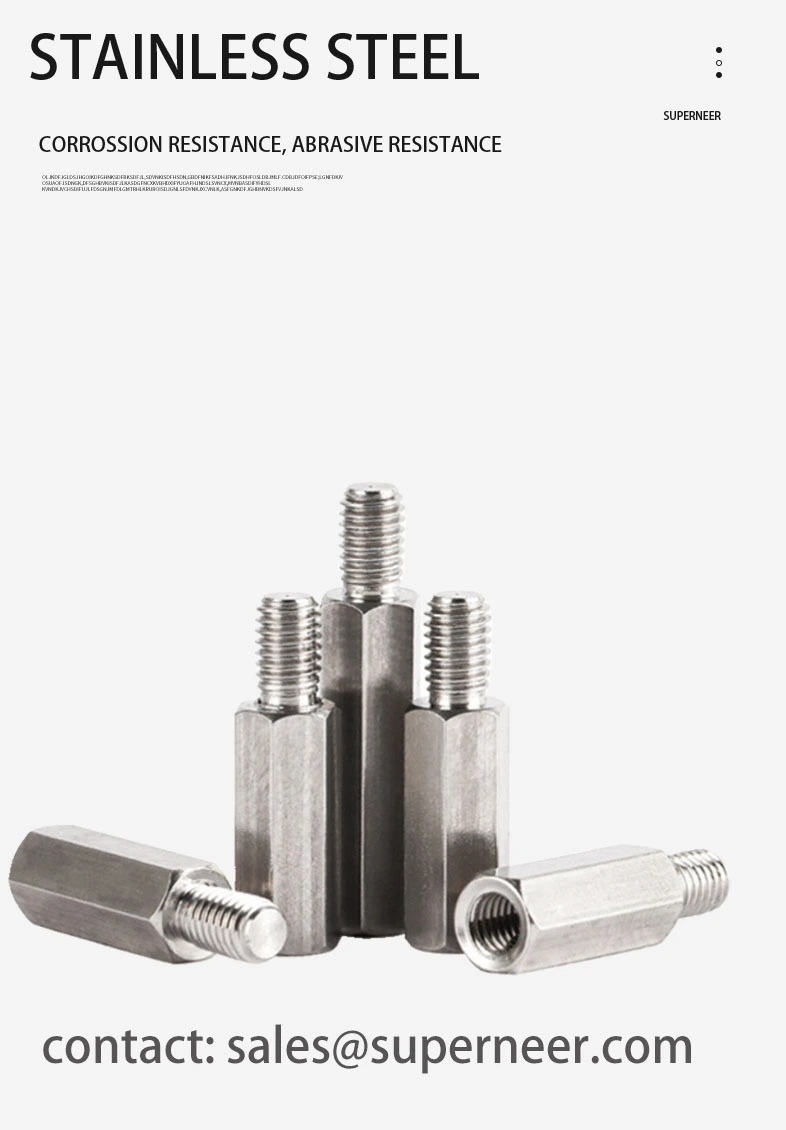 2-56 x 13/32" Standoff Screw with 7/32" Outer Thread Length SUS303 Stainless Steel Inox Hex Male Female Spacers 
