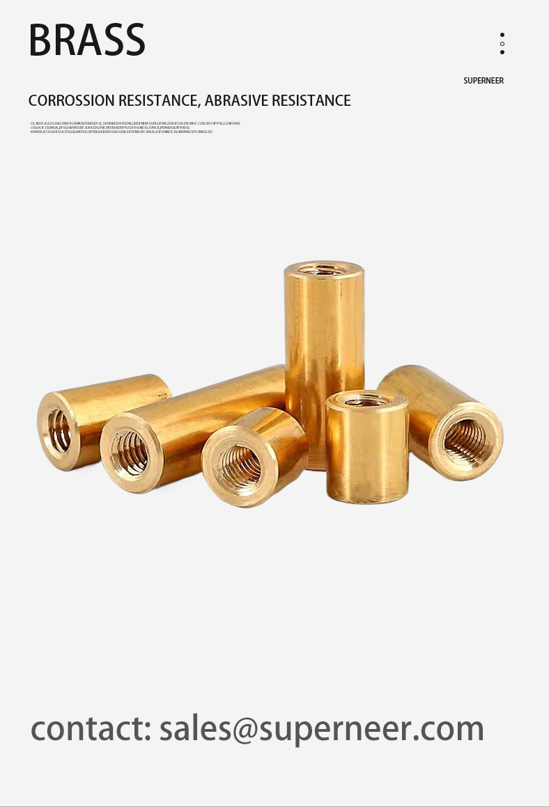 6-32 x 3/8" Female Female Brass Stand Off Round Spacers 