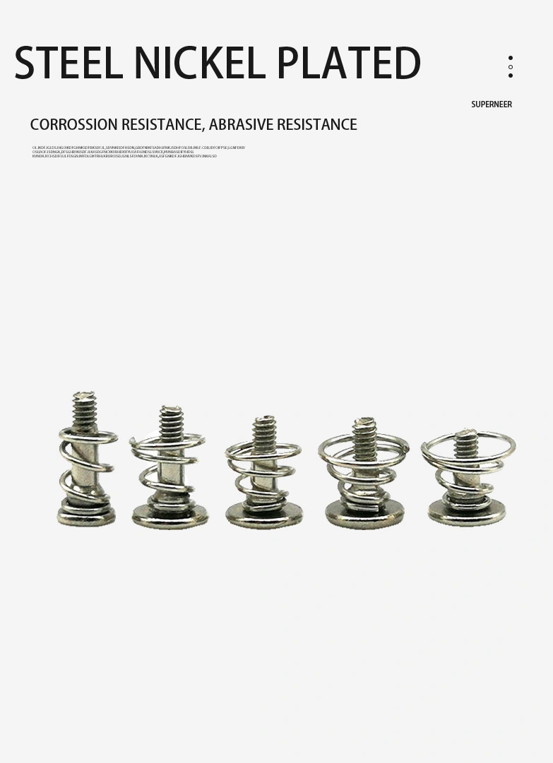 M2 x 9mm Flat Phillips Spring Screw Steel Nickel Plated