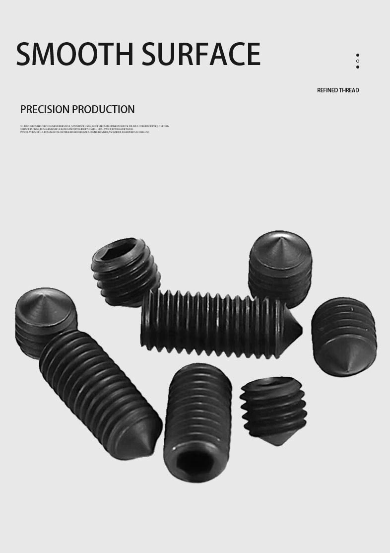 M1.6 x 2.5mm Socket Set Screw Cone Point Steel Black DIN914