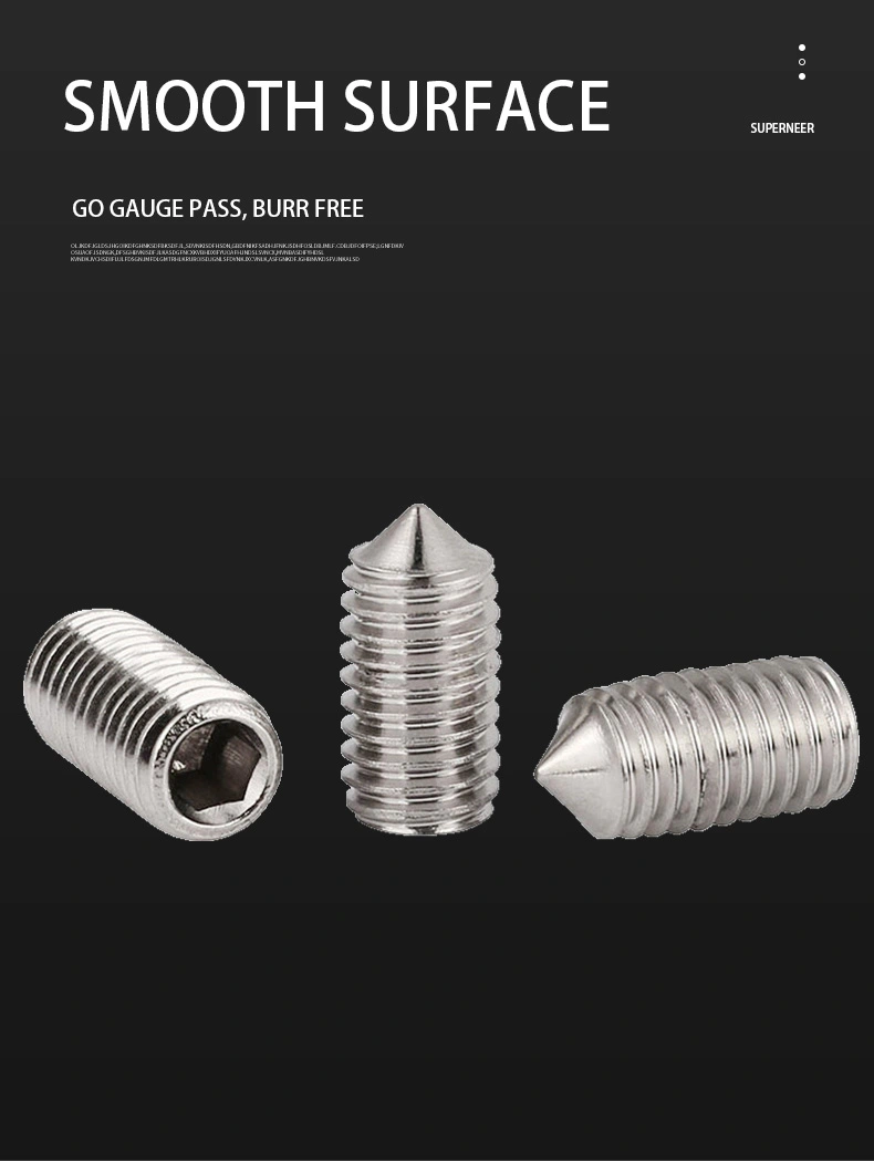 M1.8 x 2.5mm Socket Set Screw Cone Point SUS304 Stainless Steel Inox DIN914