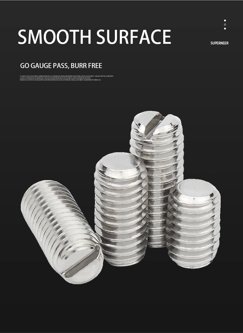 M4 x 9mm Slotted Flat Point Set Screw SUS304 Stainless Steel Inox 