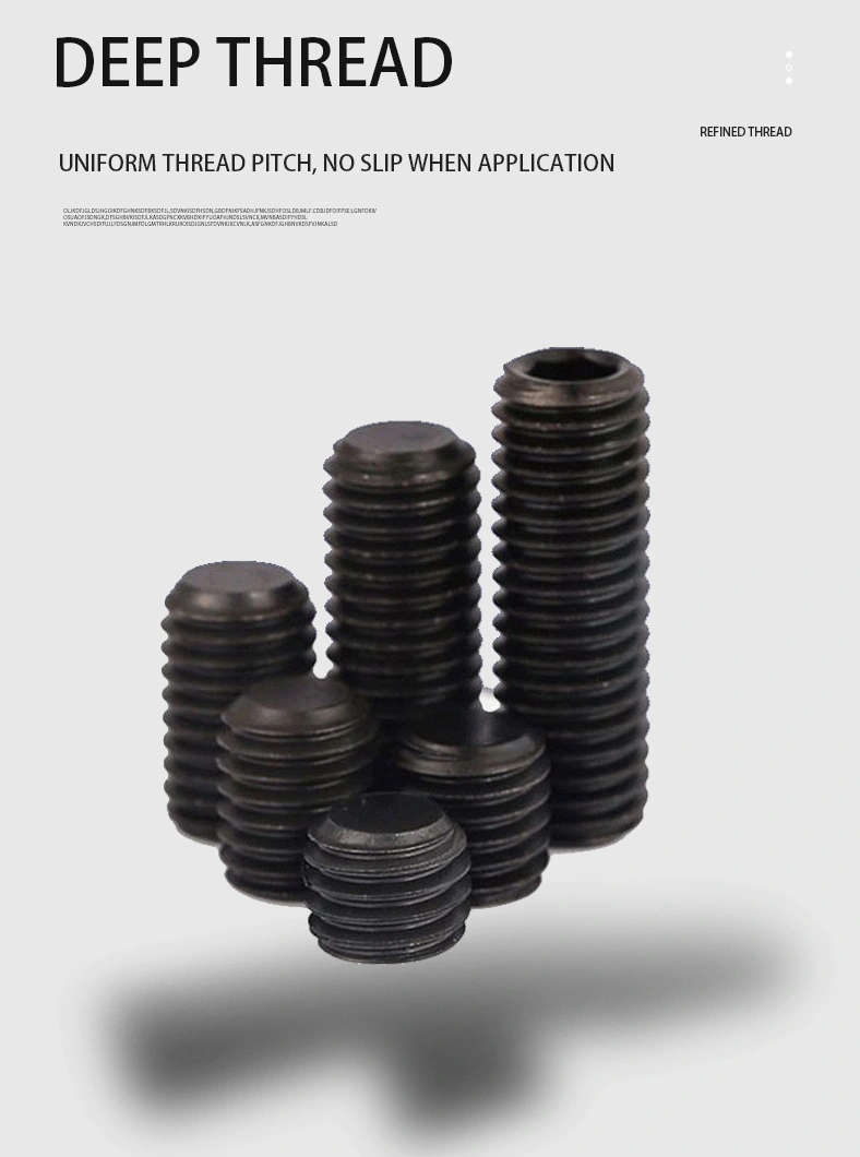 0 x 3/16" Flat Socket Set Screws Steel Black