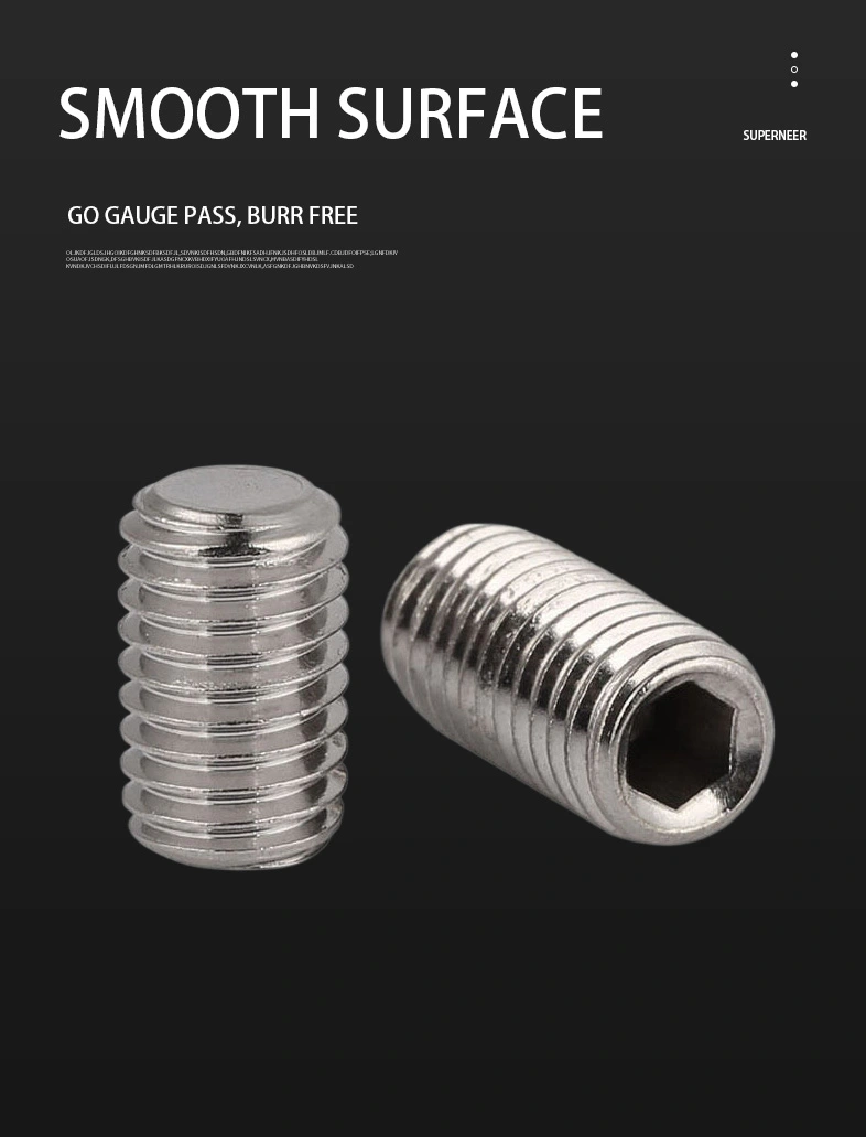 8 x 3/8" Flat Socket Set Screws SUS304 Stainless Steel Inox