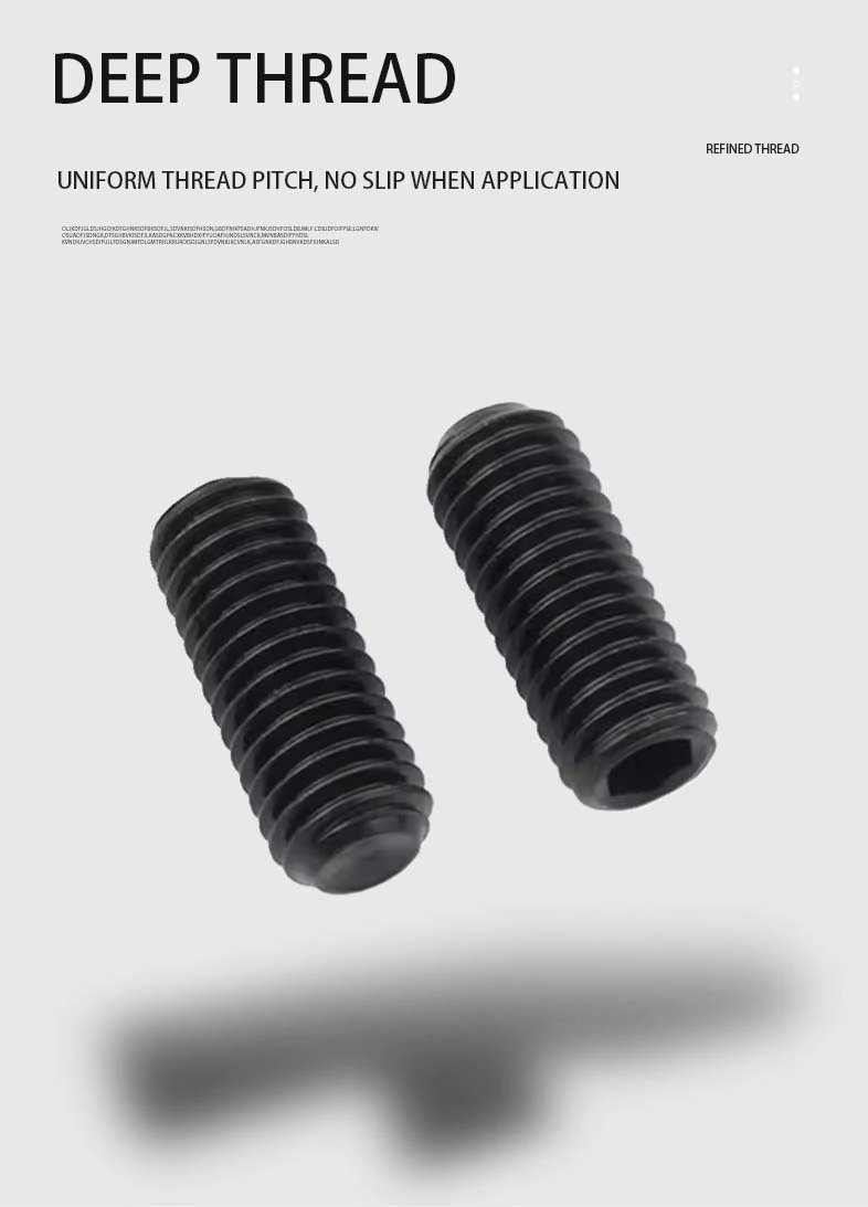 M6 x 14mm Socket Cup Point Set Screws 12.9 Carbon Steel Black DIN916