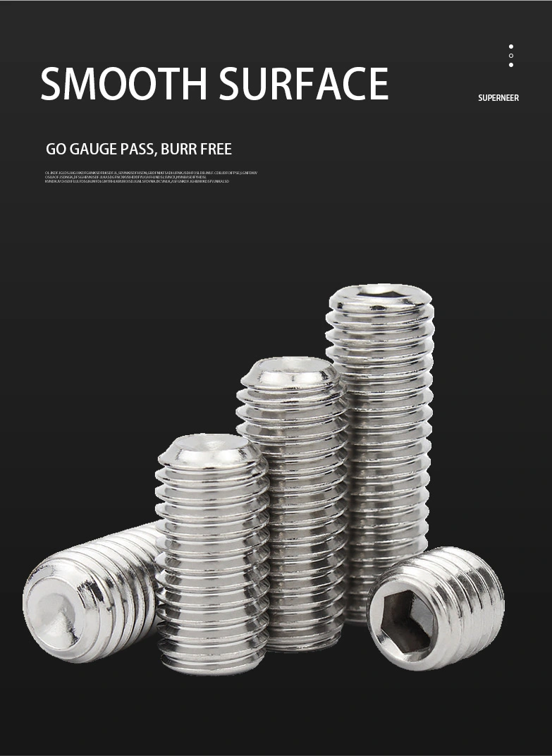 M3 x 10mm Socket Cup Point Set Screws SUS304 Stainless Steel Inox DIN916