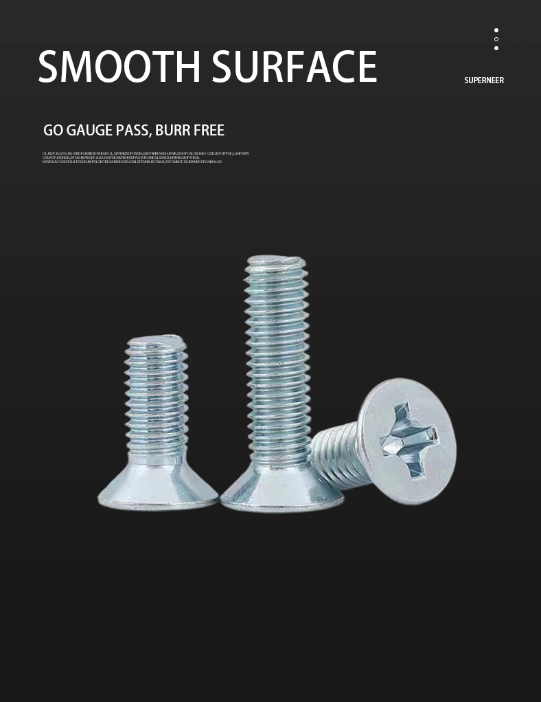 2-56 x 1/4" Flat Head 100° Phillips Machine Screw Steel Blue Zinc Plated