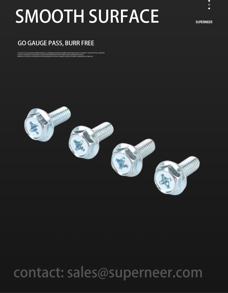 10-32 x 3/8" Indented Hex Washer Serrated Head Phillips Machine Screw Steel Blue Zinc Plated